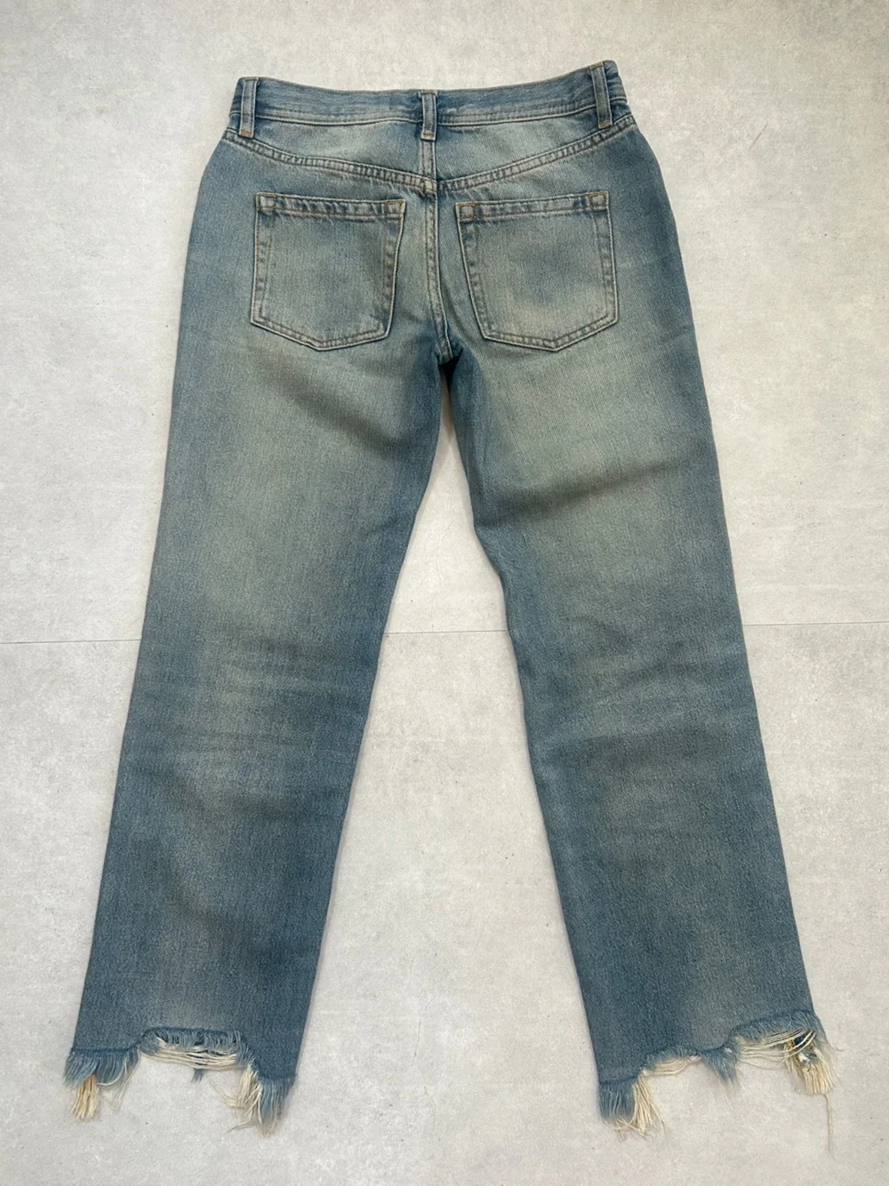 Free People Maggie Mid Rise Straight Leg Jeans in Aged to Perfection | Size 24